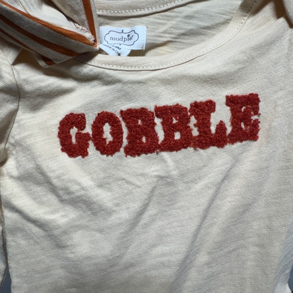 Mud Pie Gobble Turkey 3 pc Outfit Boy Girl Thanksgiving 6-9m NWT Hat Pant Onesie - Picture 2 of 5